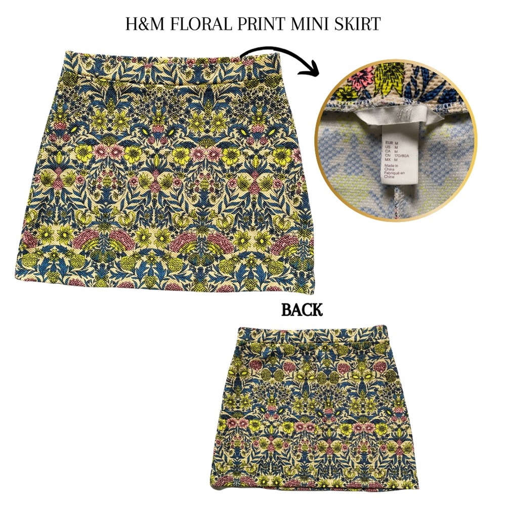 H&M Floral Print Mini Skirt; Size: Medium